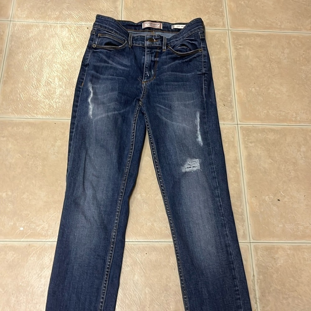 Guess Skinny Low Rise Ripped blue jeans size 25